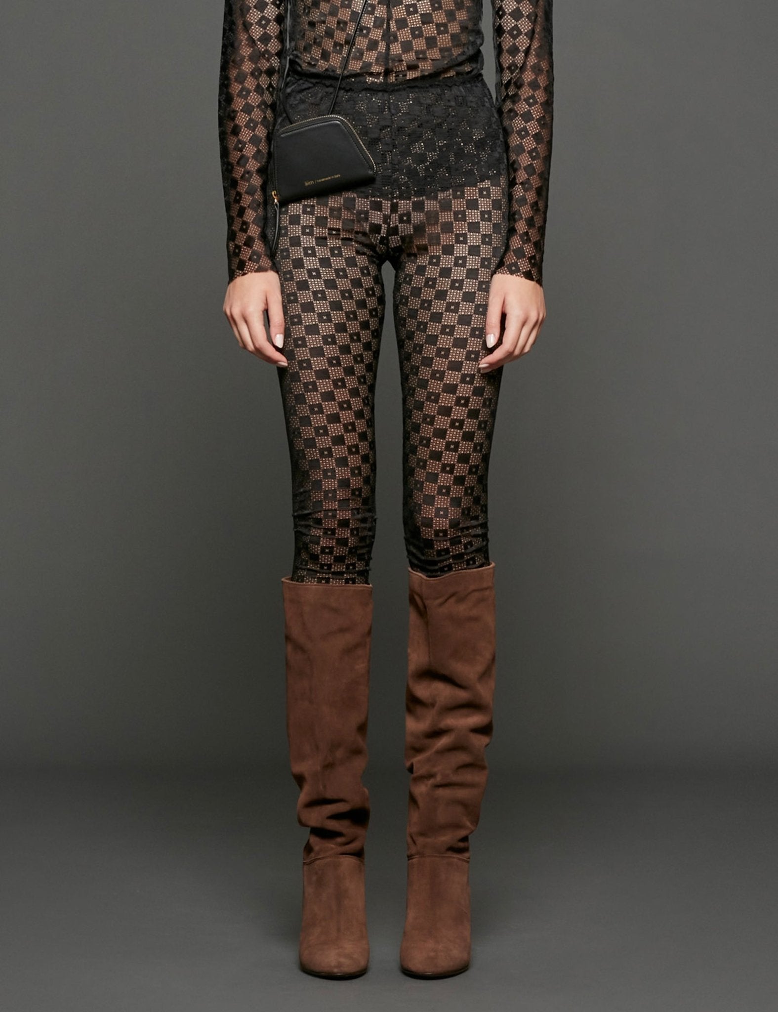 leggings damier nero - Frida SRL