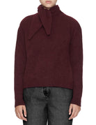 maglia cashmere seta sciarpa bordeaux - roberto collina - pullover