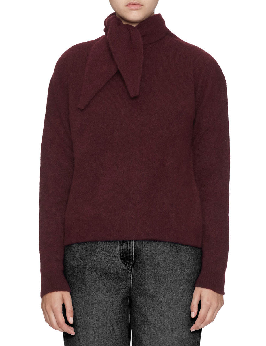 maglia cashmere seta sciarpa bordeaux - roberto collina - pullover