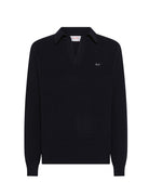 maglia collo polo costa inglese blu navy - sun68 - pullover