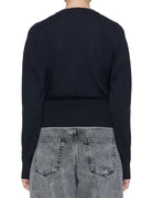 maglia girocollo contrasto navy - roberto collina - pullover