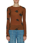 maglia jersey floreale caramello - max mara leisure - maglia