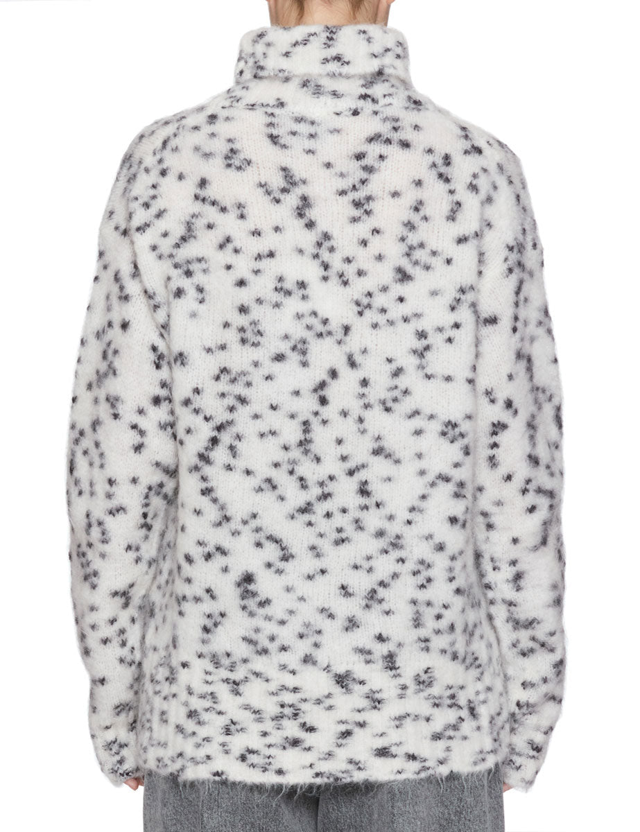 maglia over mohair panna nero - alysi - pullover