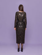 maglia pizzo paillettes nero - Frida SRL