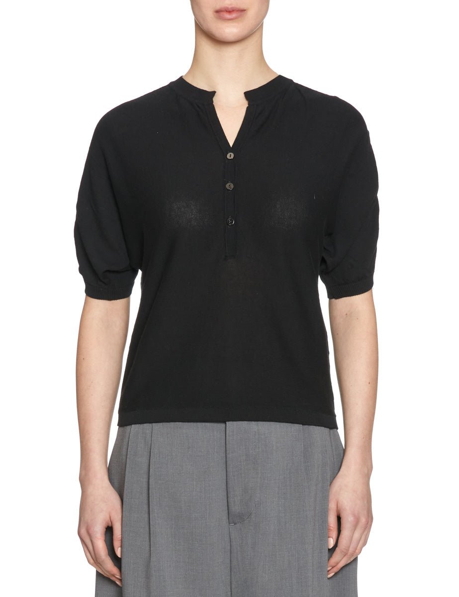 maglia serafino manica gomito nero - alpha - maglia
