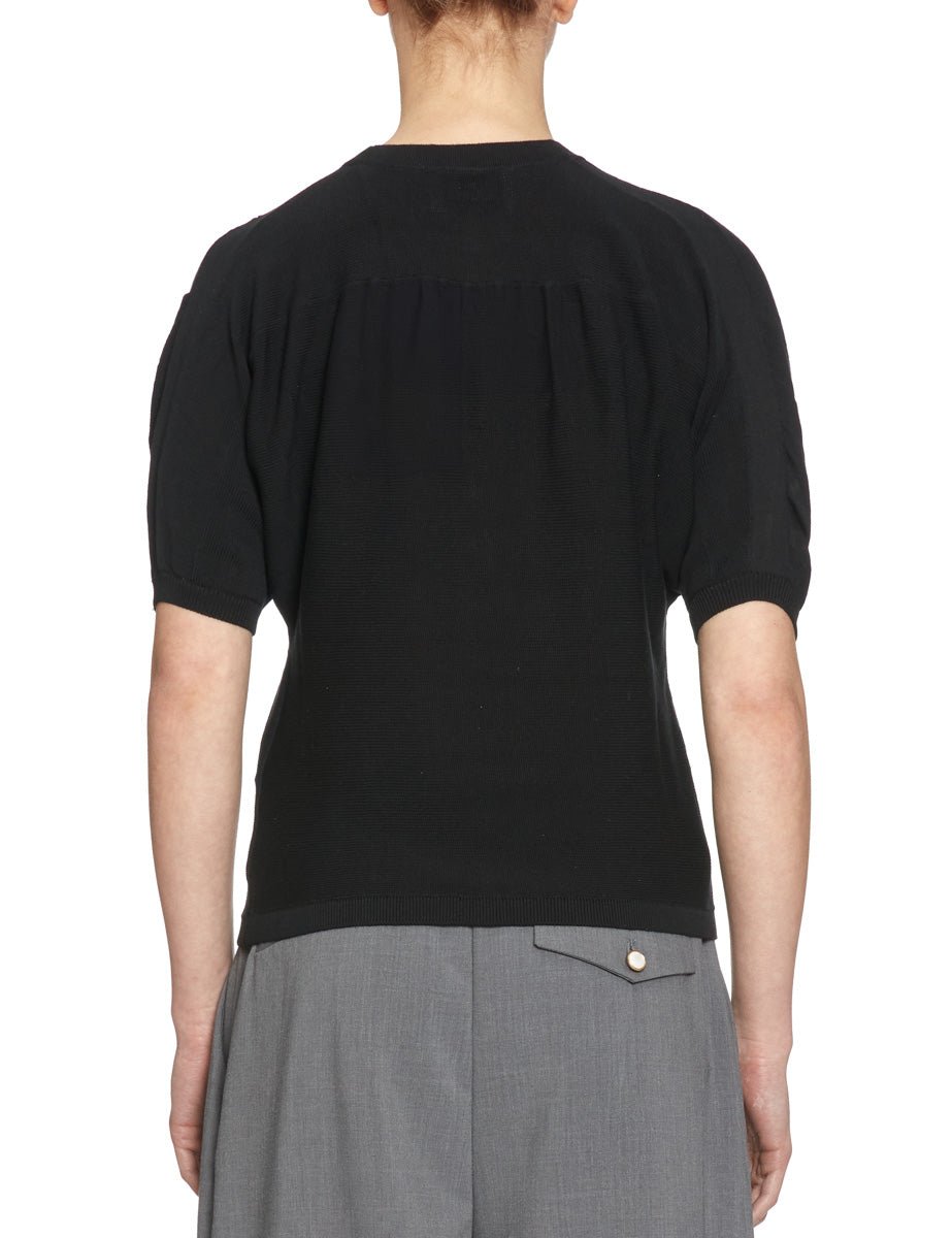 maglia serafino manica gomito nero - alpha - maglia
