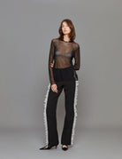 maglia the joni tulle black - Frida SRL