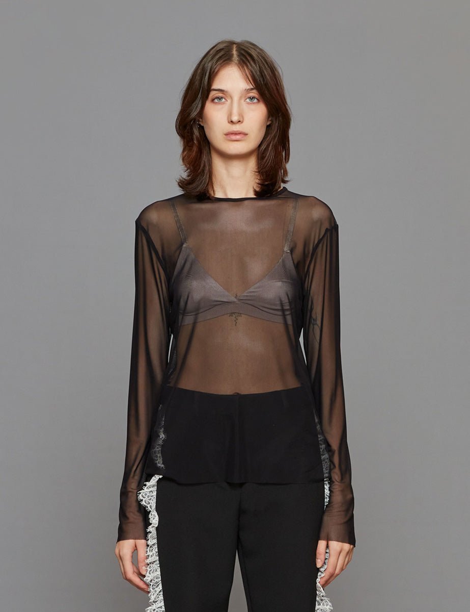 maglia the joni tulle black - Frida SRL