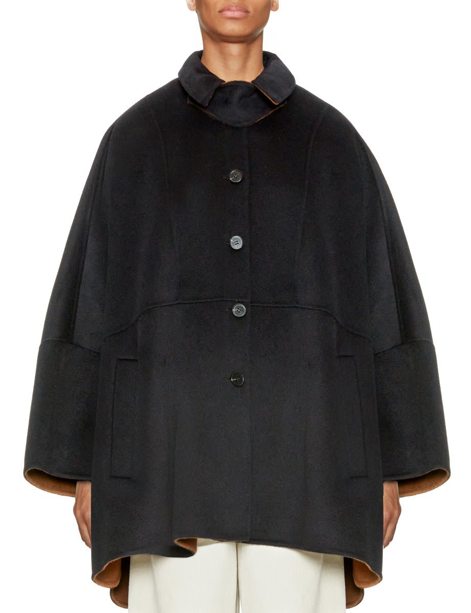 mantella tessuto double blu scuro - beatrice b - cappotto