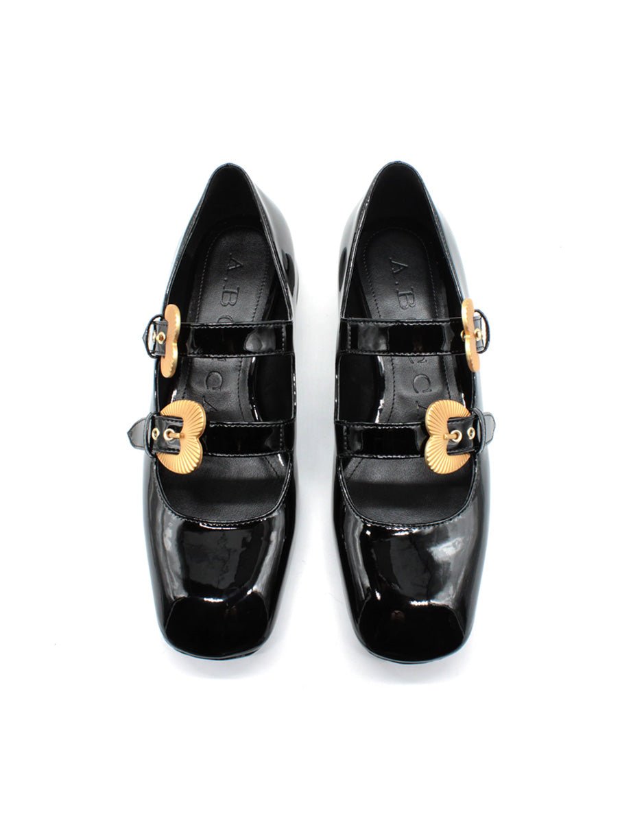 mary jane doppia fibbia nero - Frida SRL