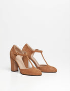 maryjane suede tan - Frida SRL
