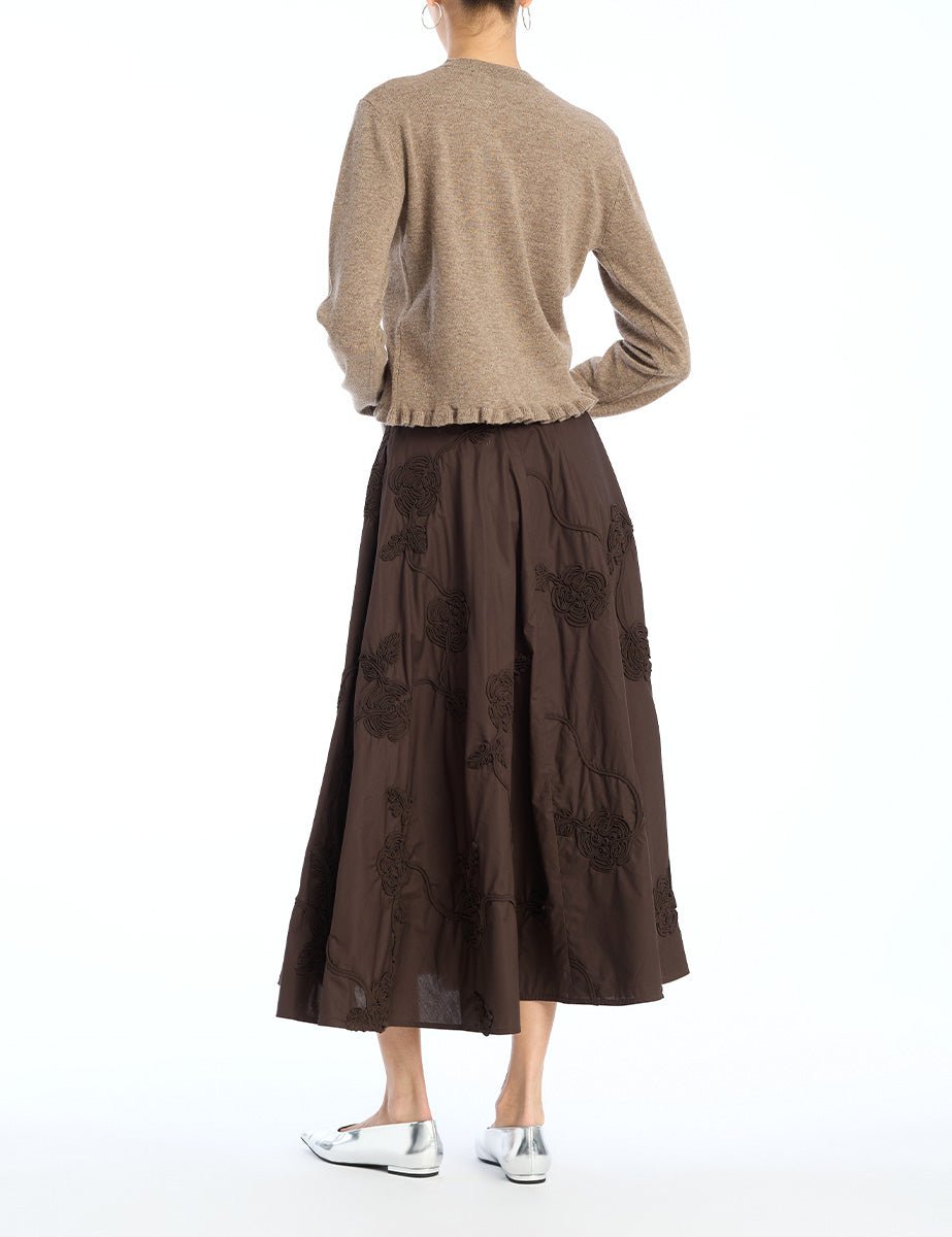 maxi gonna ricamo floreale mole - rotate - gonna