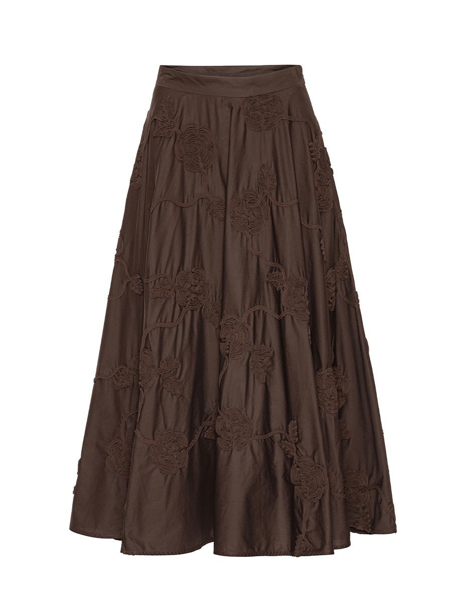 maxi gonna ricamo floreale mole - rotate - gonna