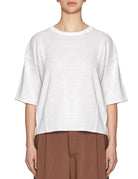 maxi t-shirt maglia lino bianco ottico - roberto collina - pullover