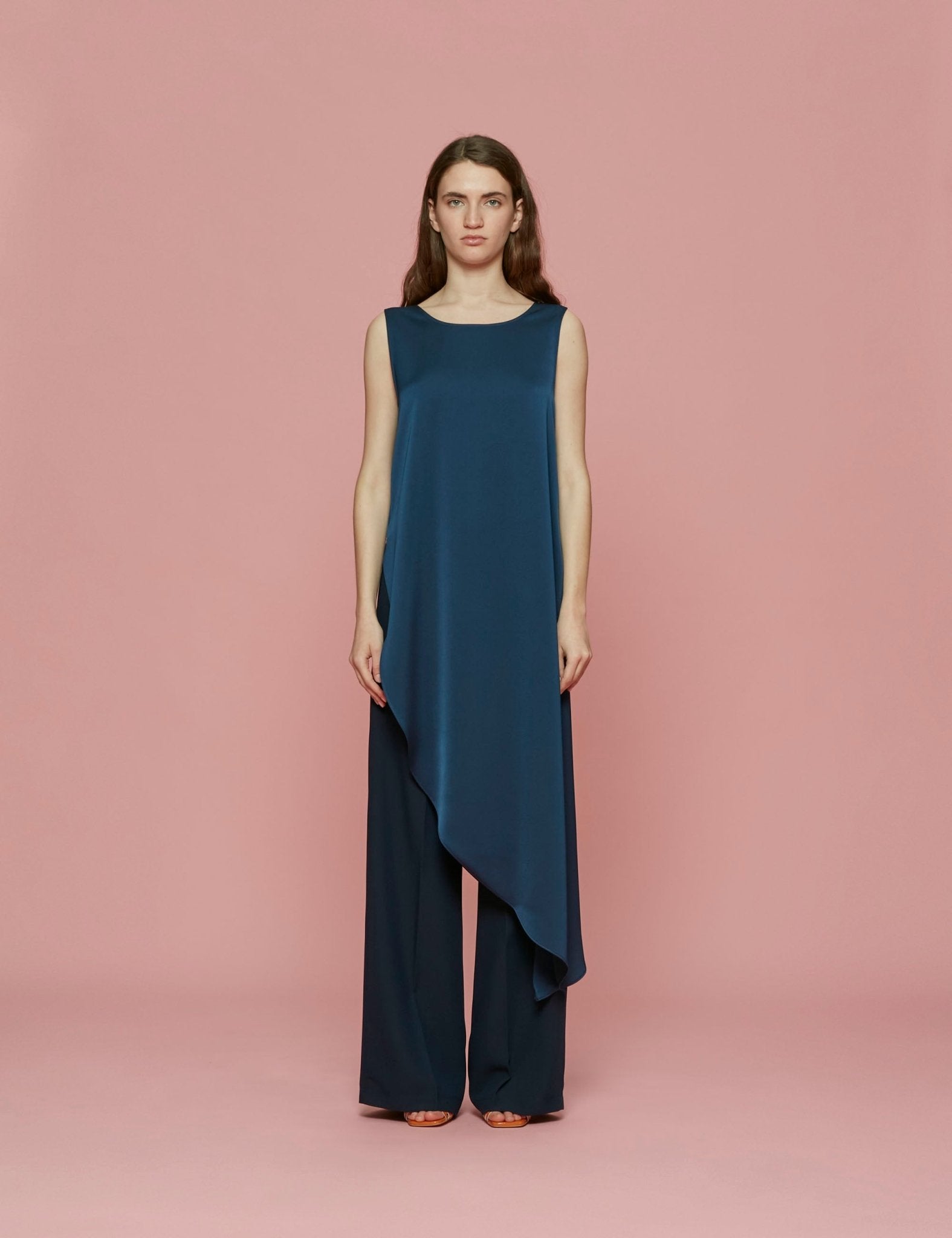 maxi top smanicato navy - blufrida - canotta