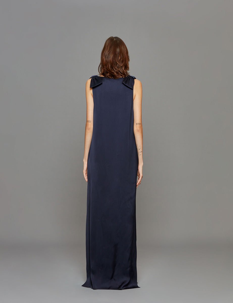 maxiabito scollatura profonda blu scuro - Frida SRL