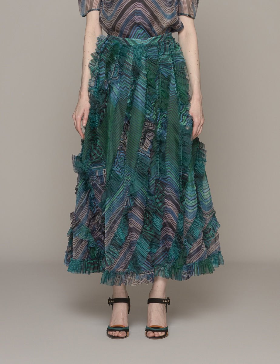 maxigonna dahlia chevron viridian - ulla johnson - gonna