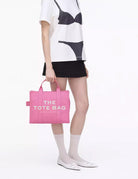 medium tote bag canvas bow pink - marc jacobs - shopper