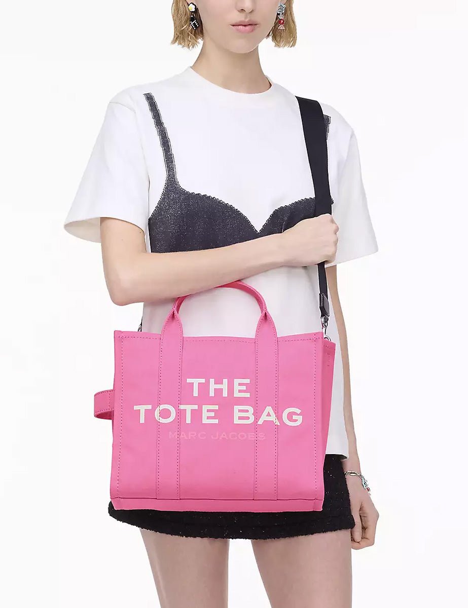 medium tote bag canvas bow pink - marc jacobs - shopper