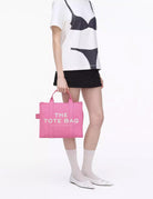 medium tote bag canvas bow pink - marc jacobs - shopper