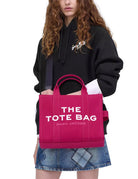 medium tote bag canvas raspberry - marc jacobs - shopper