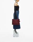 medium tote bag leather cherry - marc jacobs - shopper