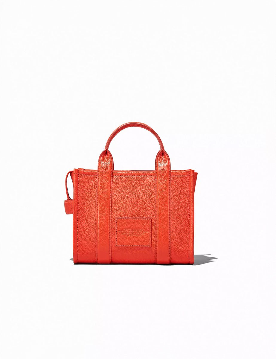 medium tote bag leather electric orange - marc jacobs - shopper