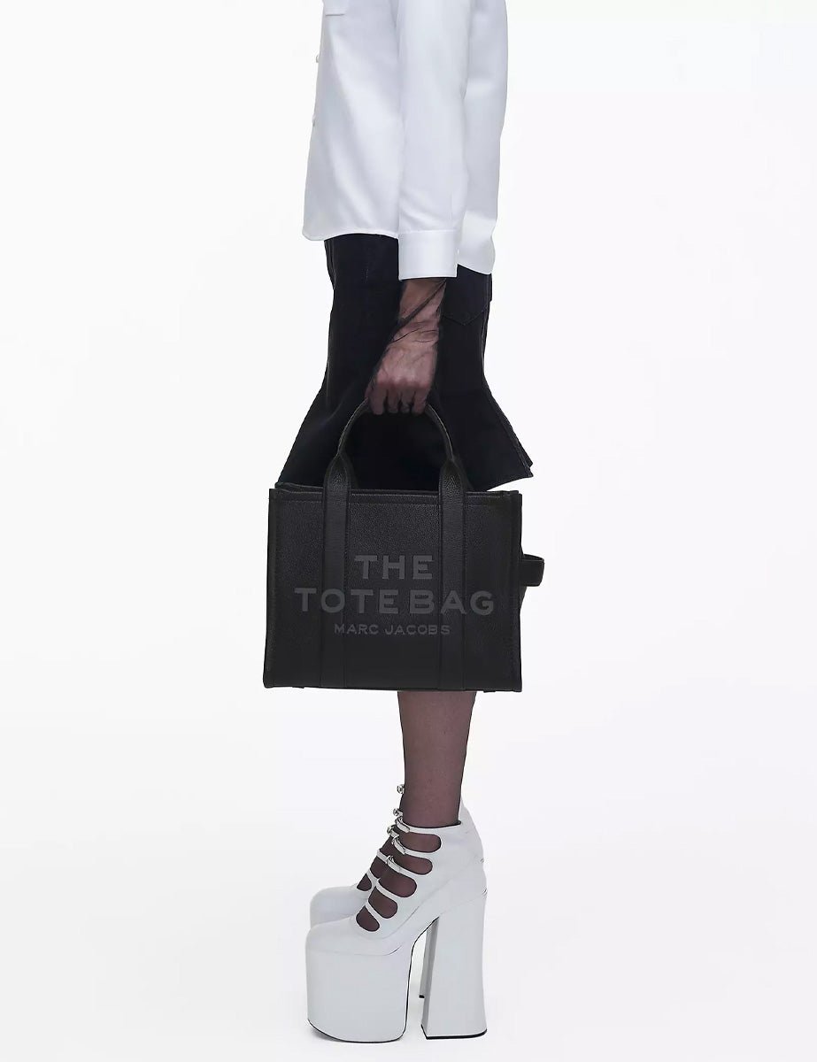 medium tote bag pelle nero - marc jacobs - shopper