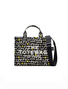 medium tote bag scritte canvas black - marc jacobs - shopper