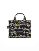 medium tote bag scritte canvas black - marc jacobs - shopper