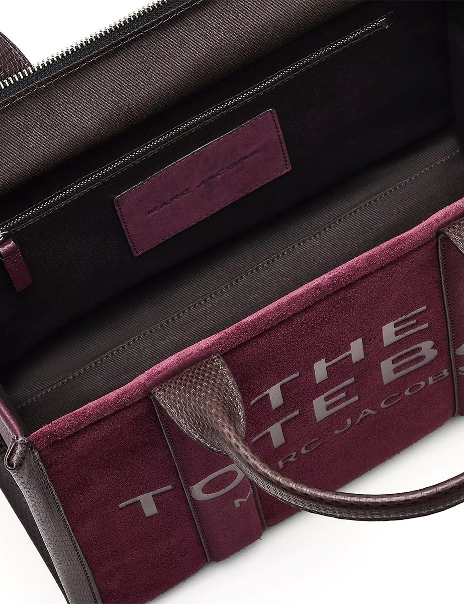 medium tote bag suede dark plum - marc jacobs - shopper