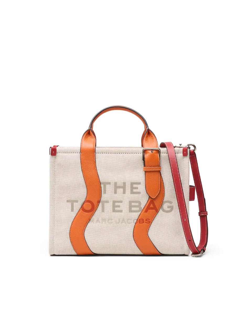 medium tote bag wavy canvas orange - marc jacobs - shopper