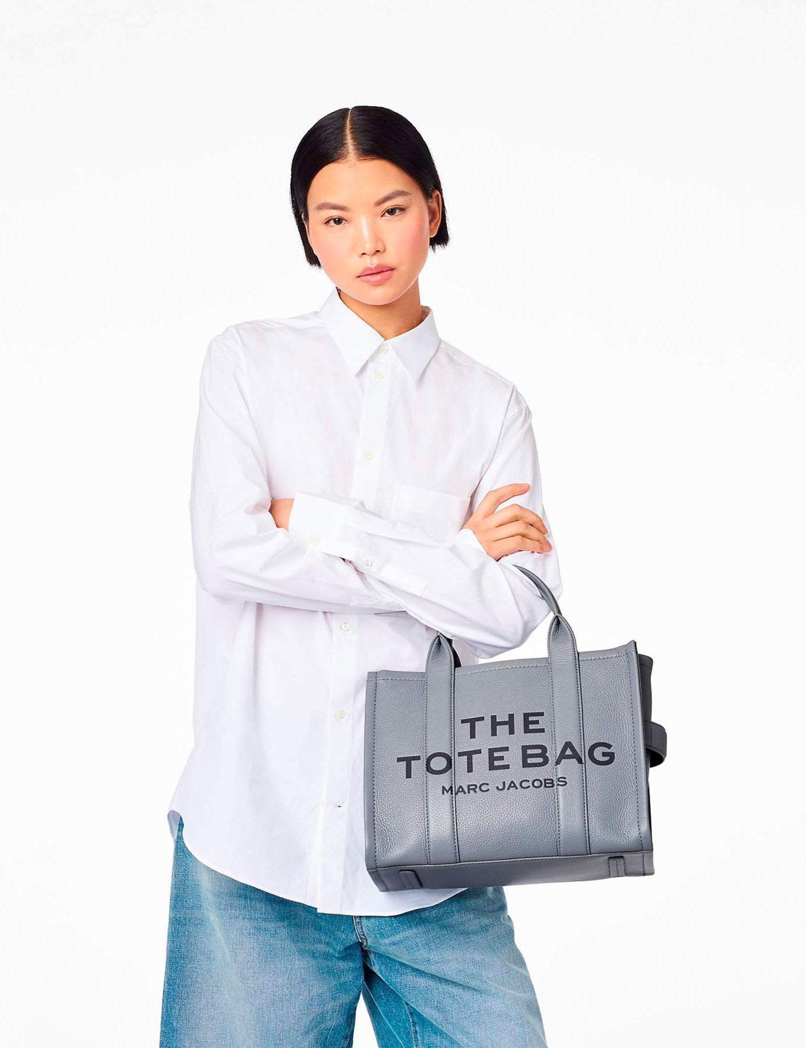 medium tote bag wolf grey - marc jacobs - shopper