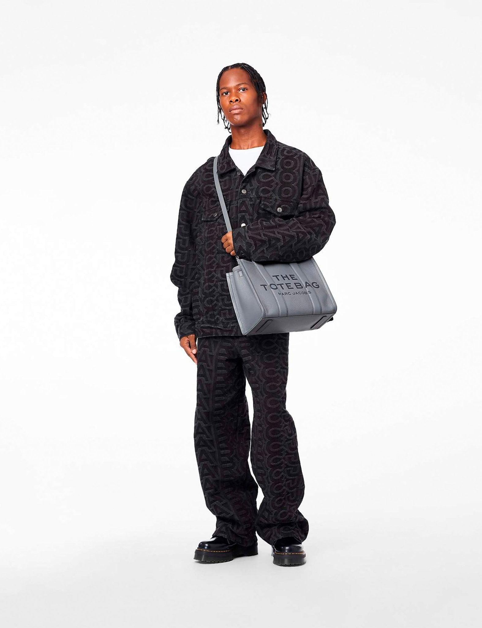 medium tote bag wolf grey - marc jacobs - shopper