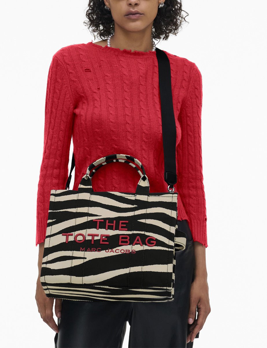 medium tote bag zebrato black white - Frida SRL