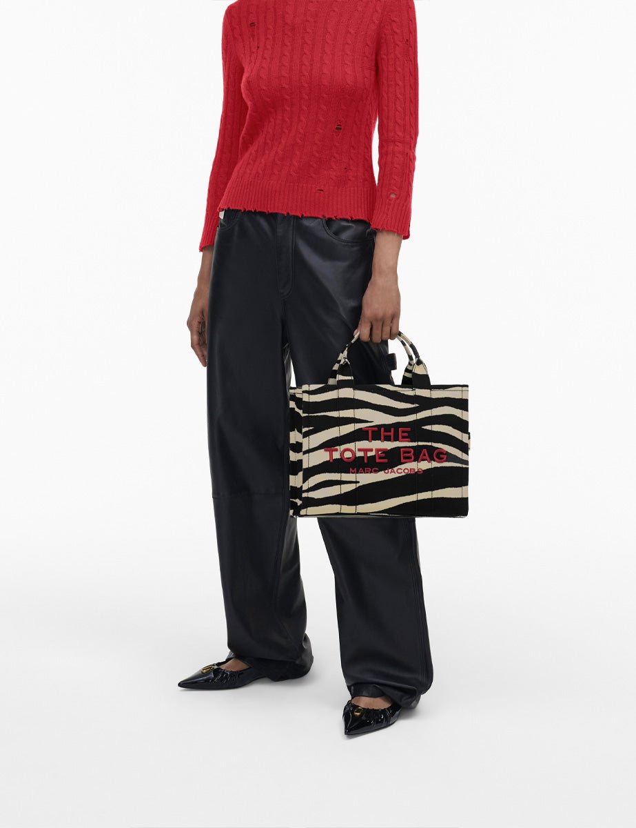 medium tote bag zebrato black white - Frida SRL