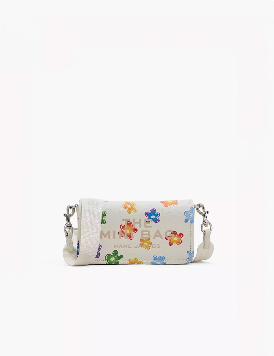 mini bag leather fiorellini white multi - Frida SRL