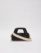 mini olivia tote bag nero e panna - Frida SRL
