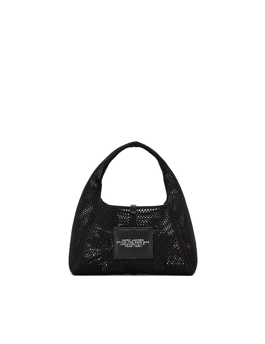 mini sack bag crochet flower black multi - marc jacobs - shopper