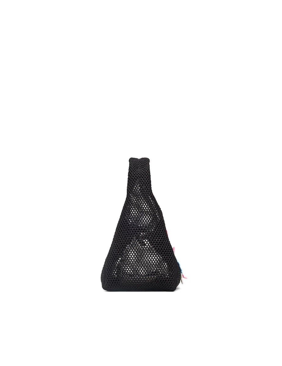 mini sack bag crochet flower black multi - marc jacobs - shopper