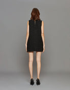 miniabito boucle strass e colletto nero - Frida SRL