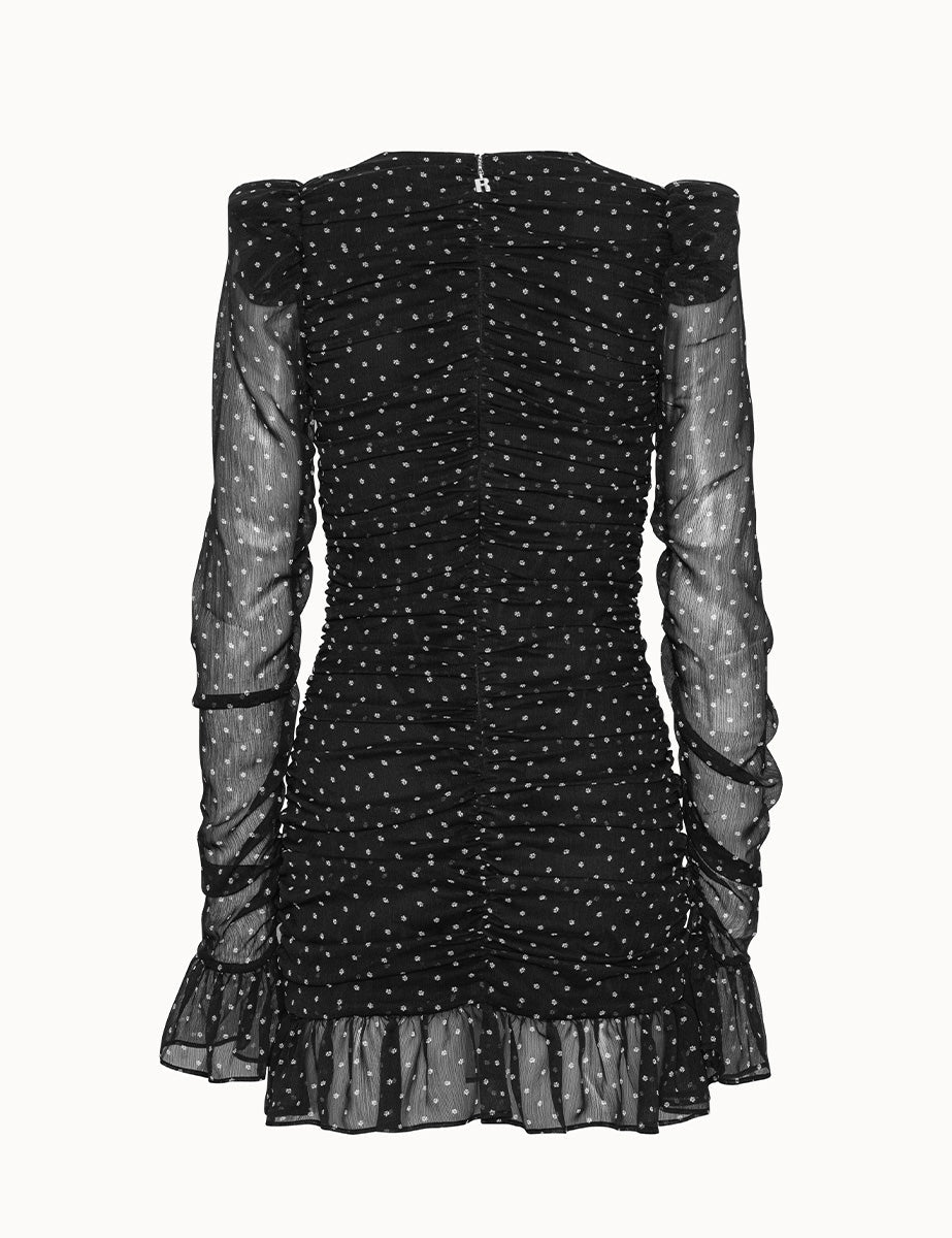 miniabito stampa micro fiorellini nero - rotate - miniabito