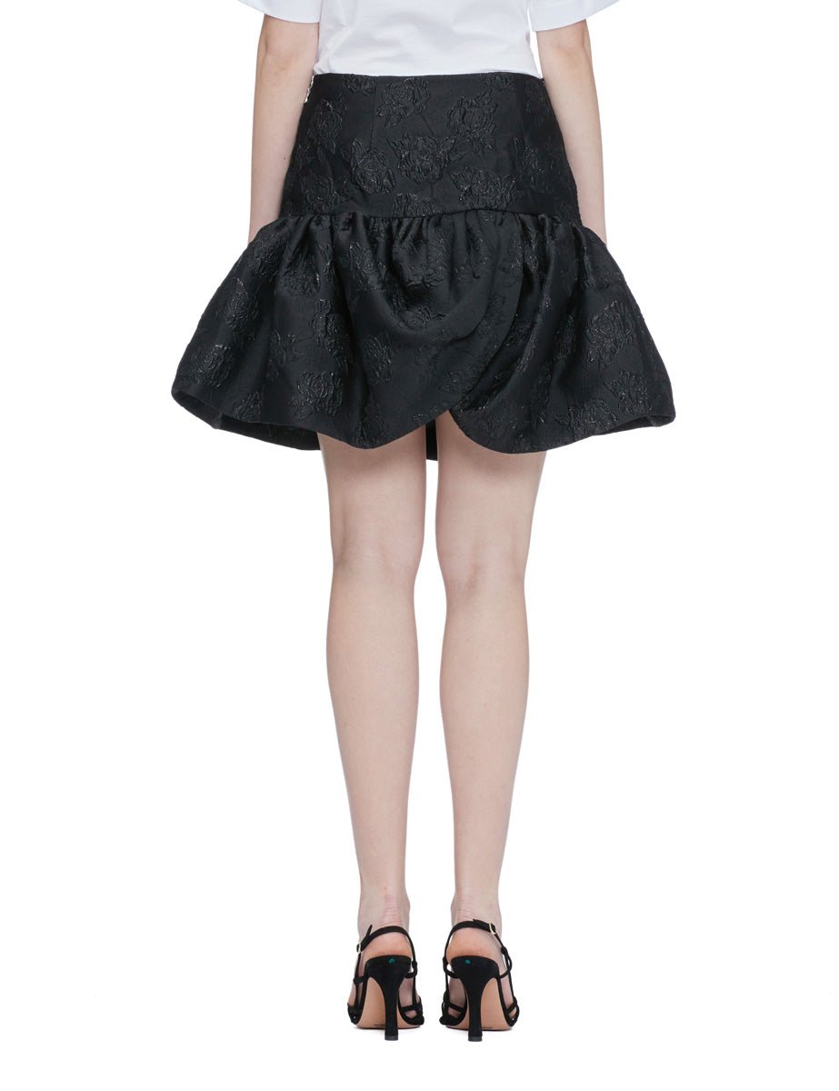 minigonna jacquard palloncino nero - rotate - minigonna