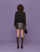 minigonna pelle nero - fermas club - minigonna