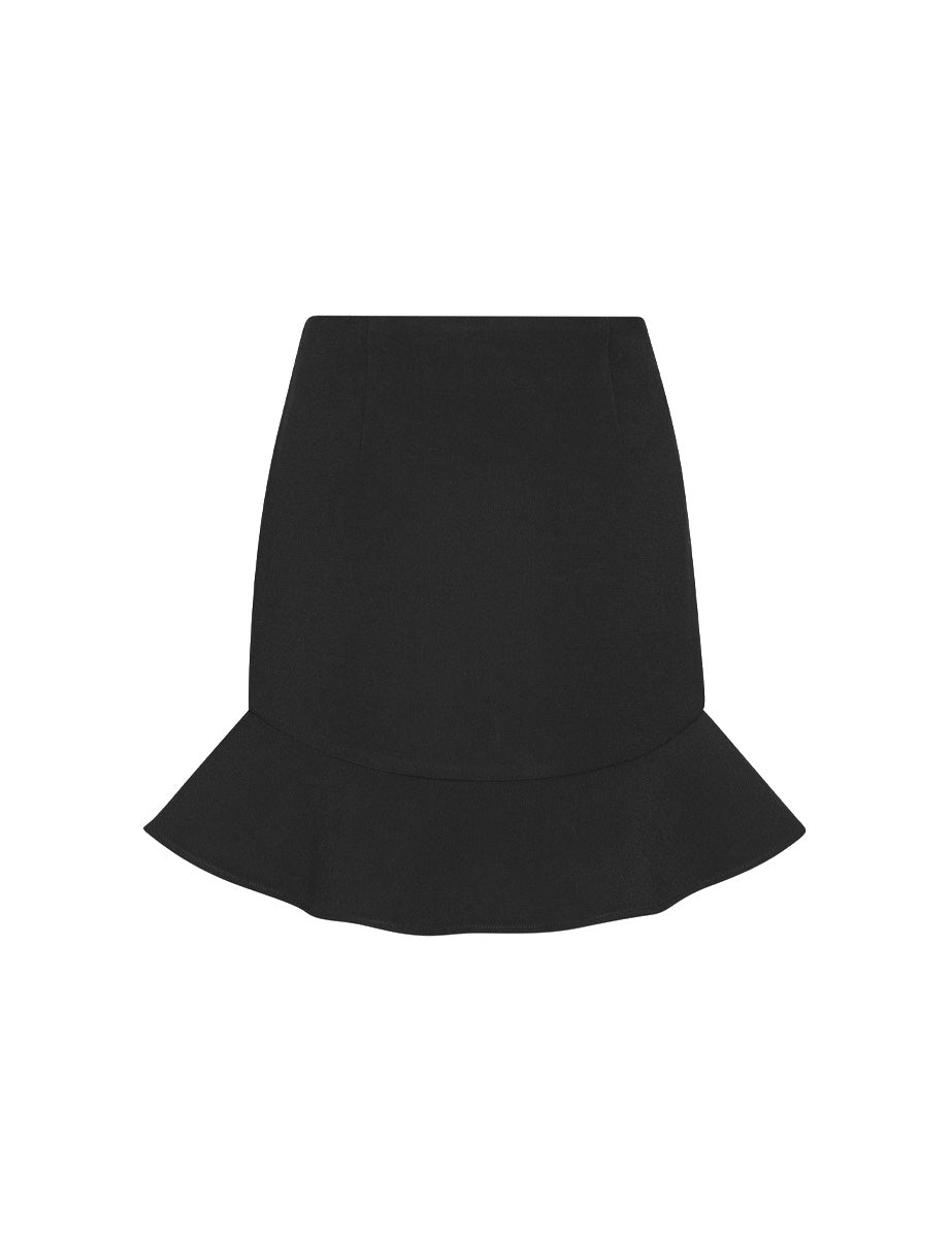 minigonna ruffle black - rotate - minigonna