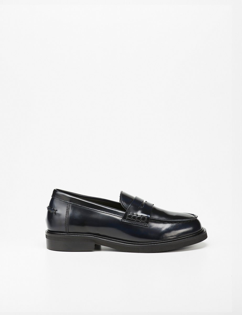 mocassino abrasivato blu - poesie veneziane - mocassino