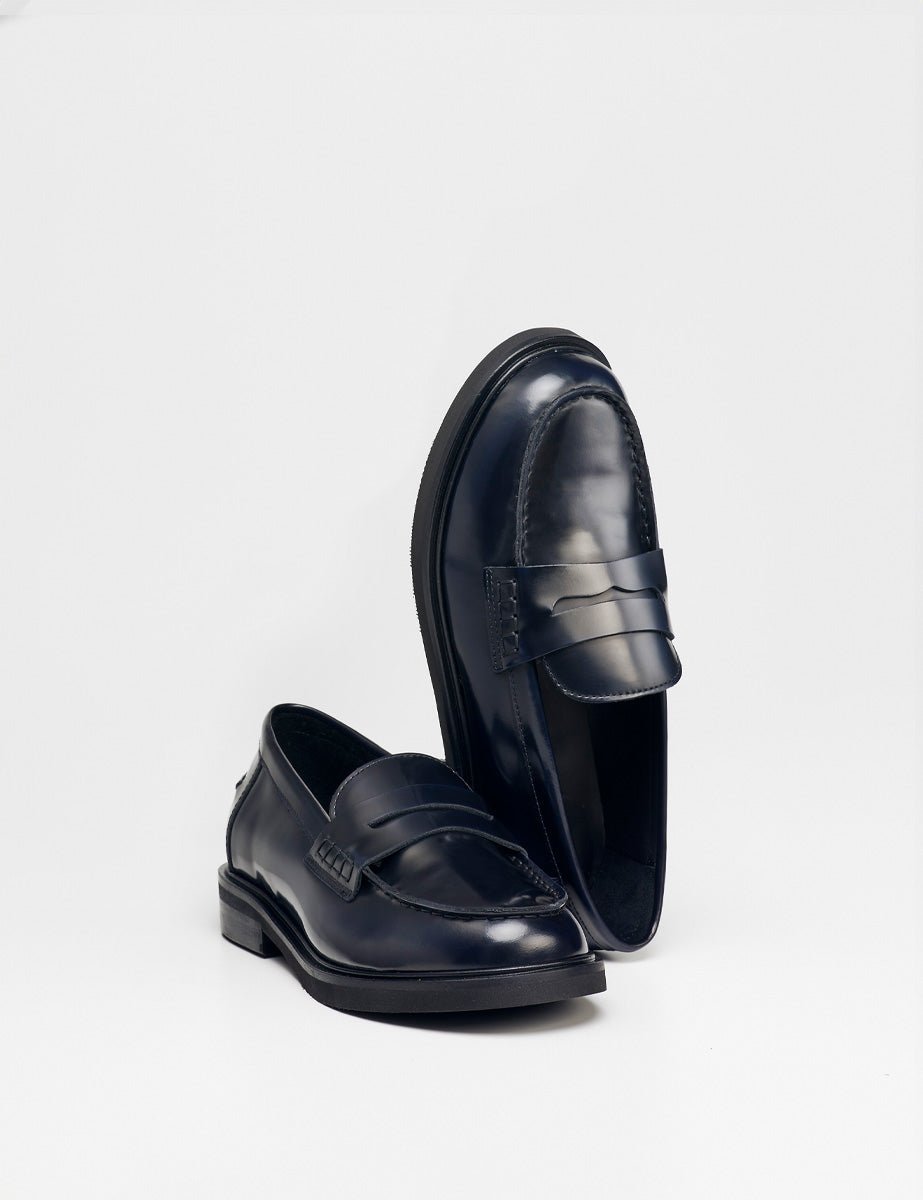 mocassino abrasivato blu - poesie veneziane - mocassino