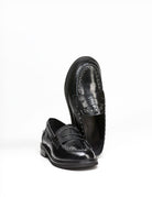 mocassino abrasivato borchiette nero - Frida SRL