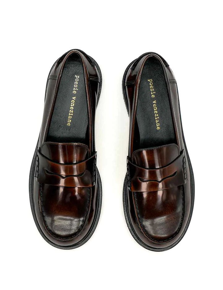 mocassino abrasivato cognac - poesie veneziane - mocassino