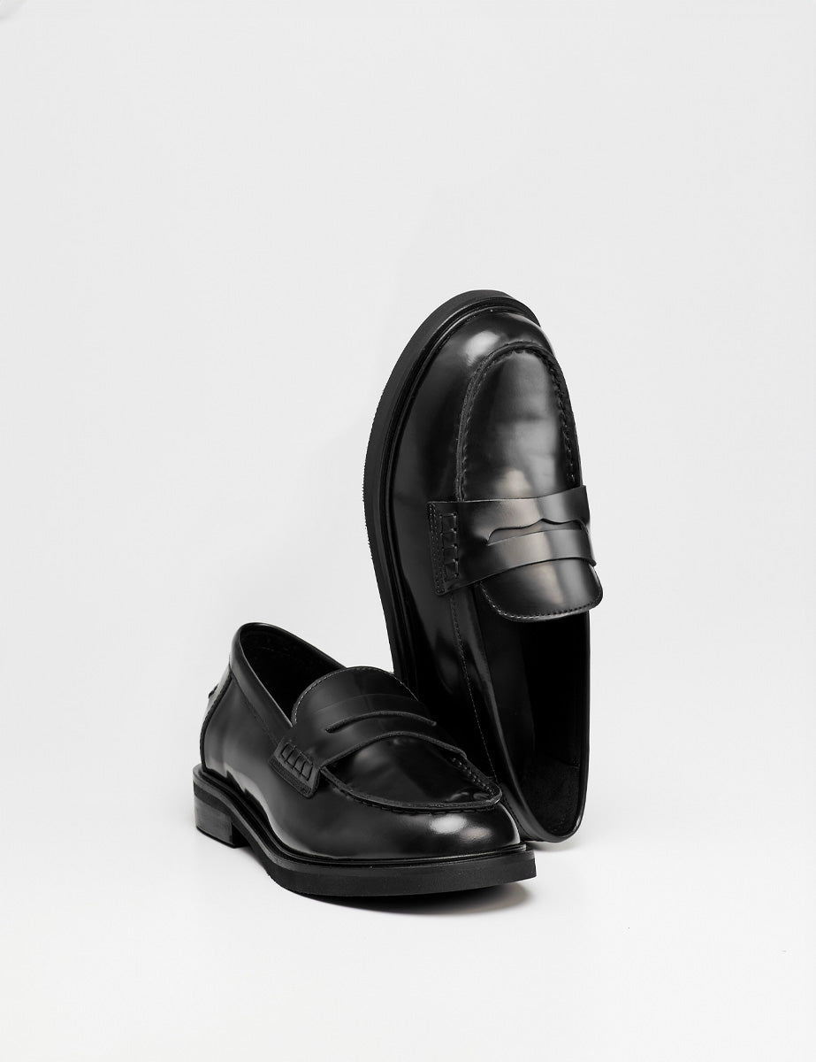 mocassino abrasivato nero - poesie veneziane - mocassino